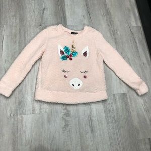 Festive Fuzzy Unicorn Sweater